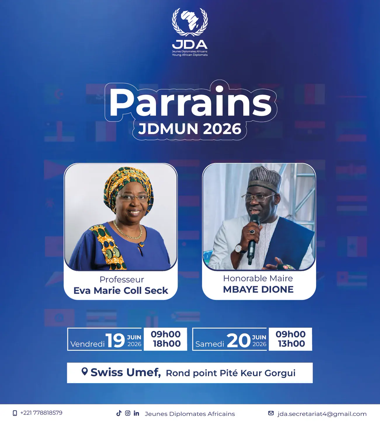 Affiche des parrains du JDMUN 2026